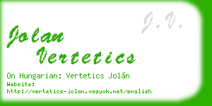 jolan vertetics business card